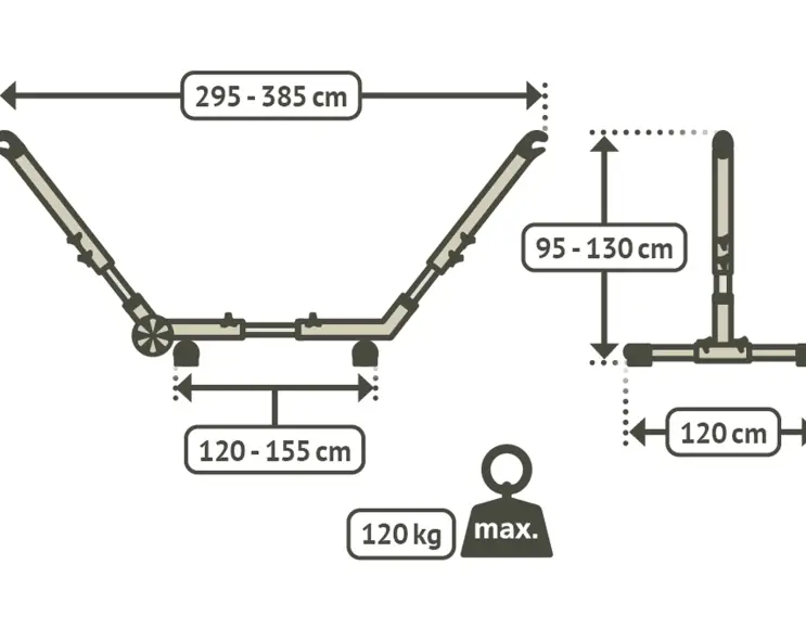 HALTER FÜR HÄNGEMATTEN AUS LACKIERTEM STAHL - EINSTELLBAR